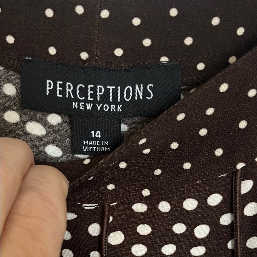 Perceptions New York Brown Polka Dot Dress